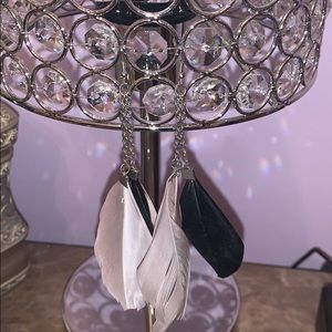 Dangling feather earrings